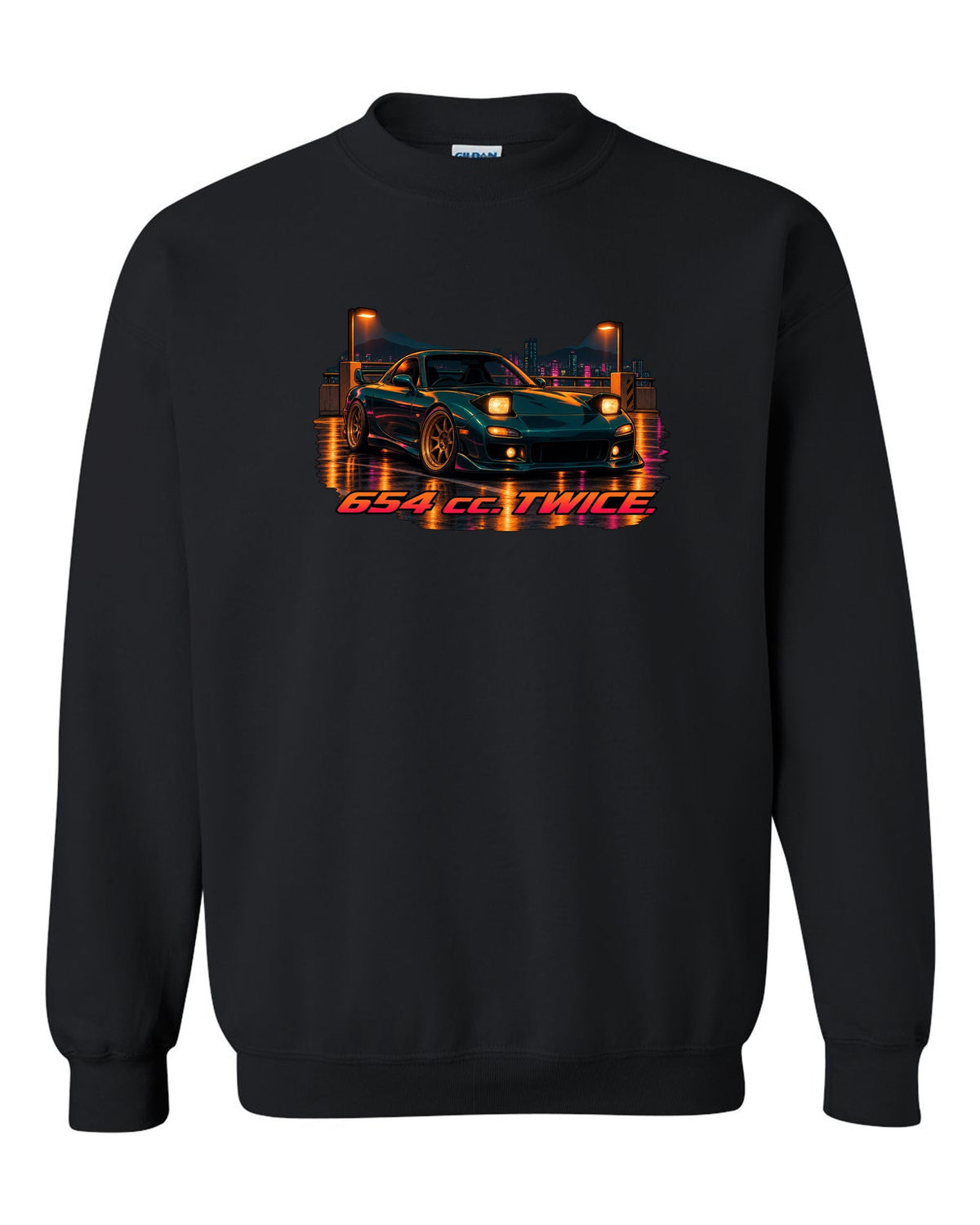 16-bit pixel art Mazda MX-5 NB roadster driving an open road black crewneck front view with the design
