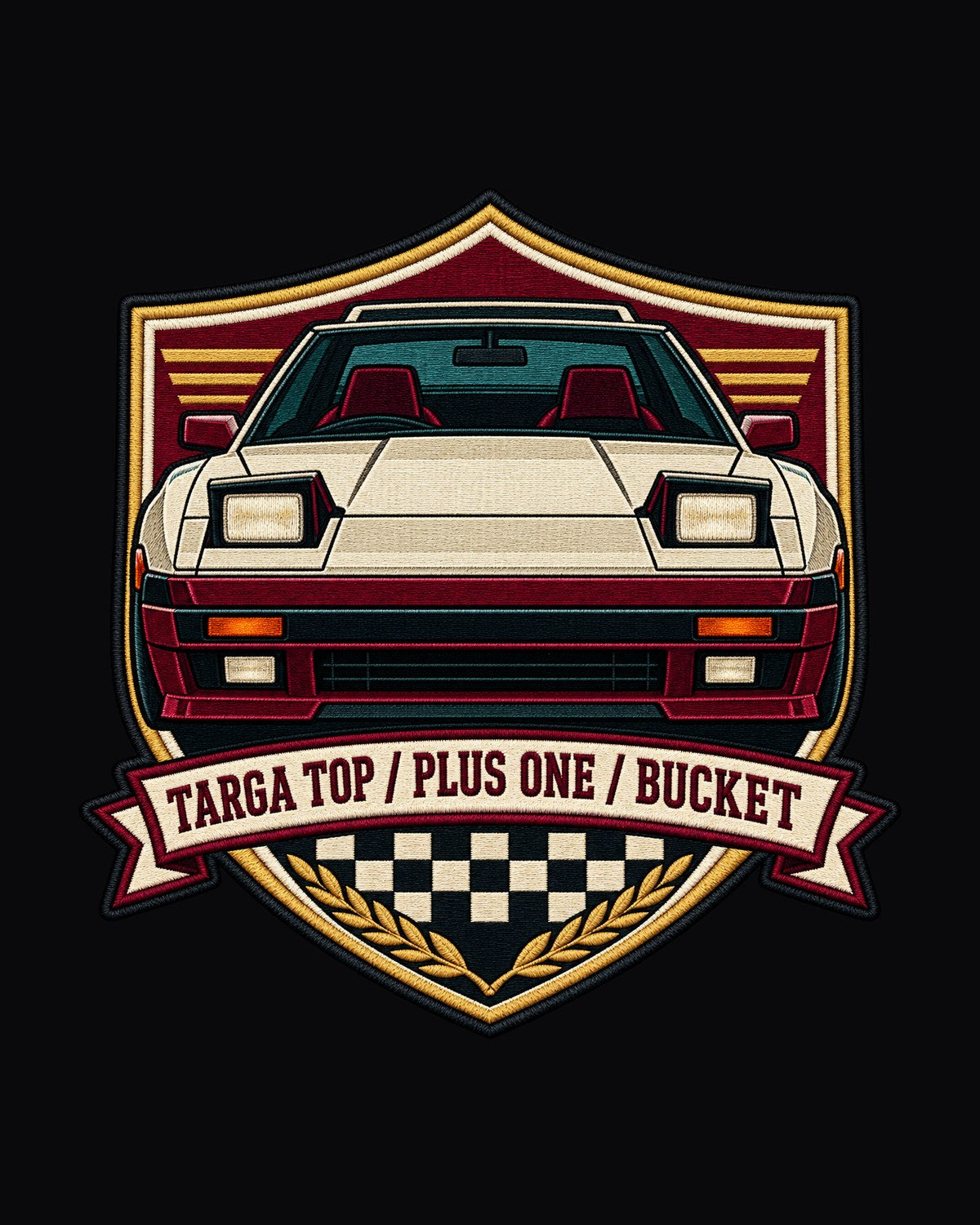 Toyota Supra A70 Mk3 Pop-Up Shield Crest Shirt, Targa Top design only
