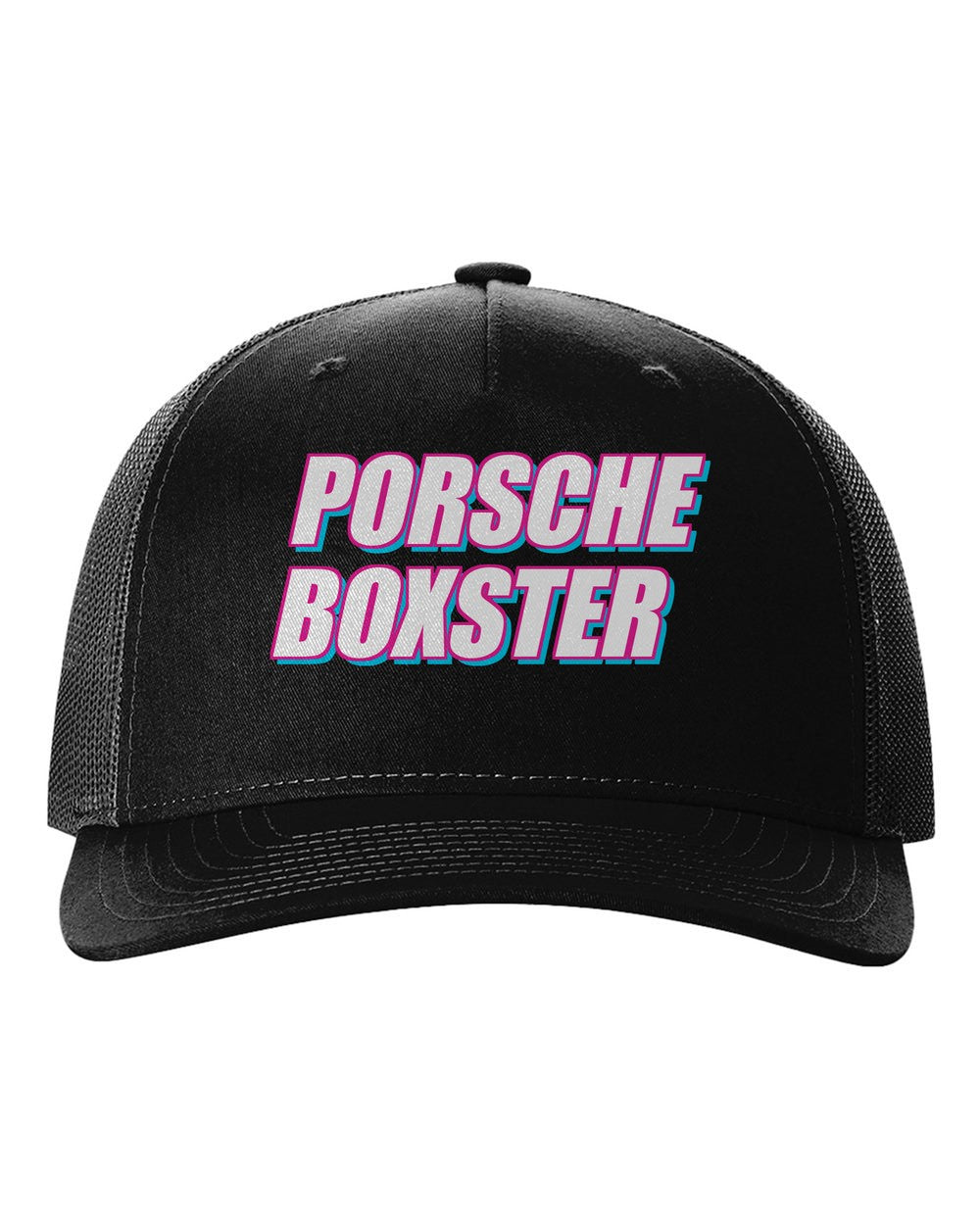 black hat front view with car name