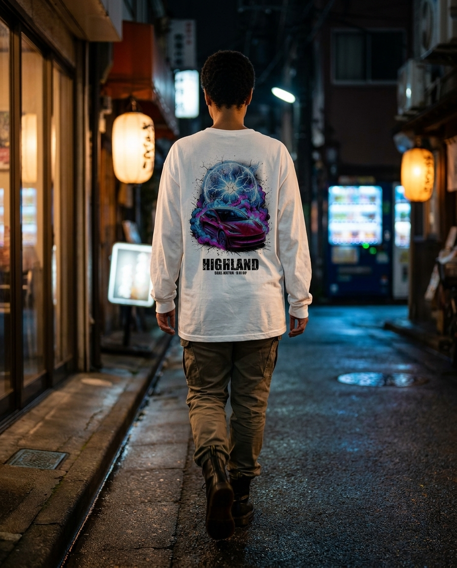 White Long-Sleeve Tee street