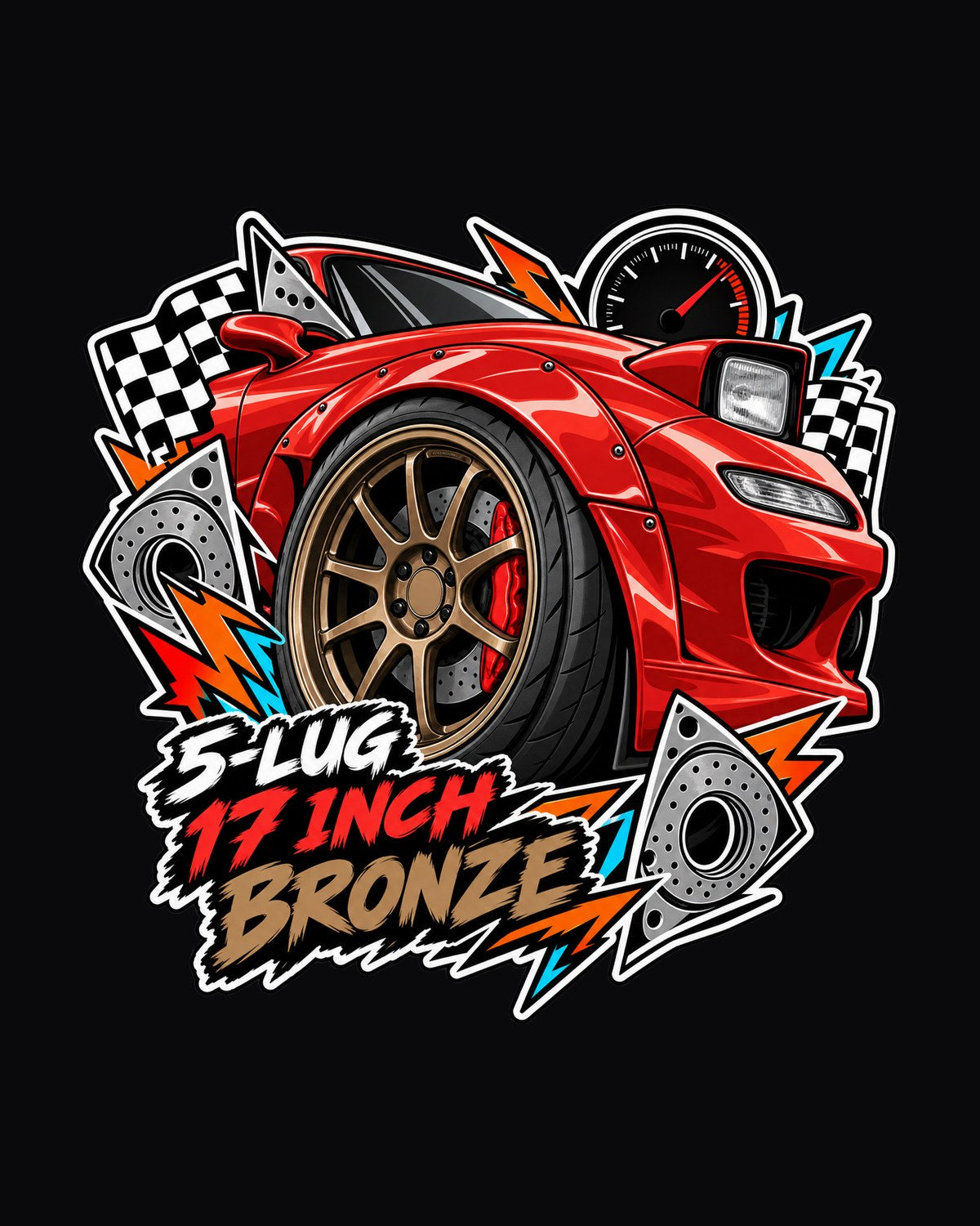 Mazda RX-7 FD3S Boost Gauge Dash Shirt, Boost Leak Joke design only