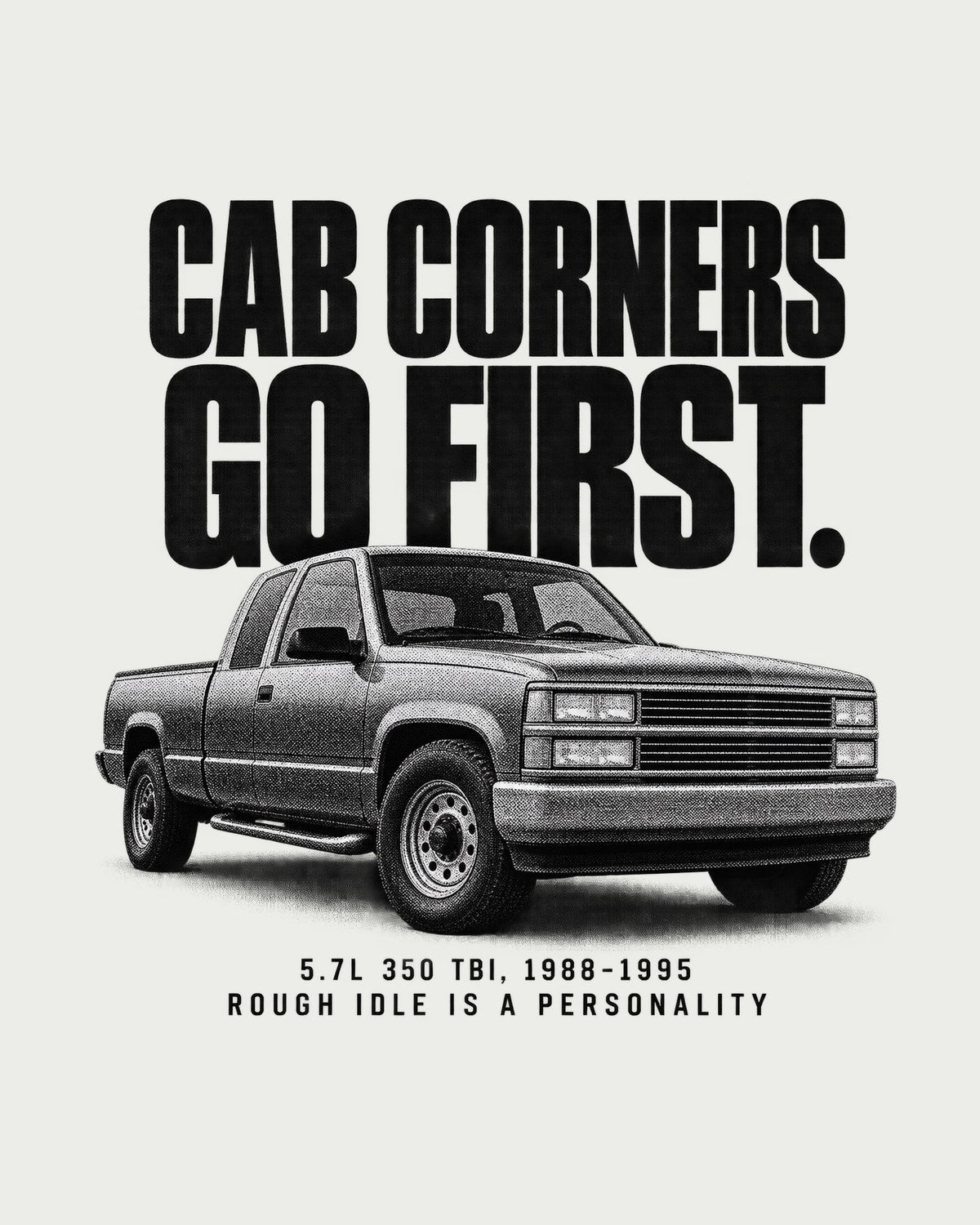 Chevy GMT400 C1500 OBS 1988-98 Halftone Statement Shirt design only