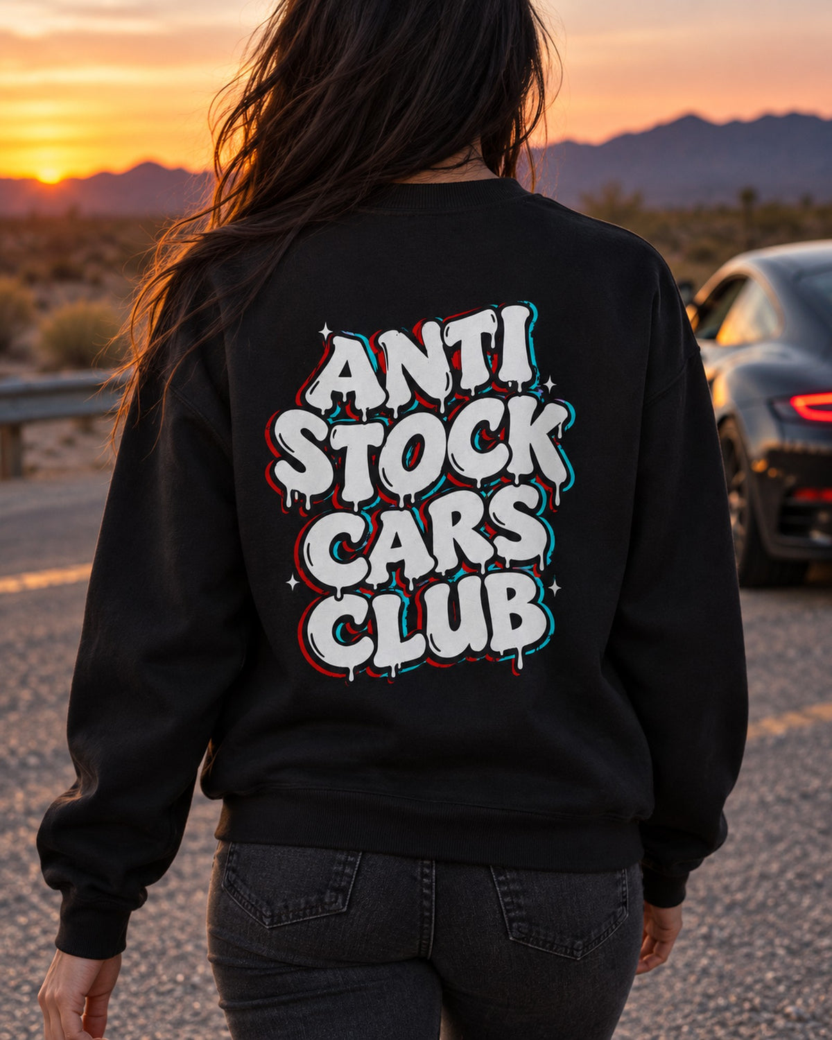 Anti Stock Cars Club Graffiti Shirt, Hoodie & More Crewneck Black worn hero