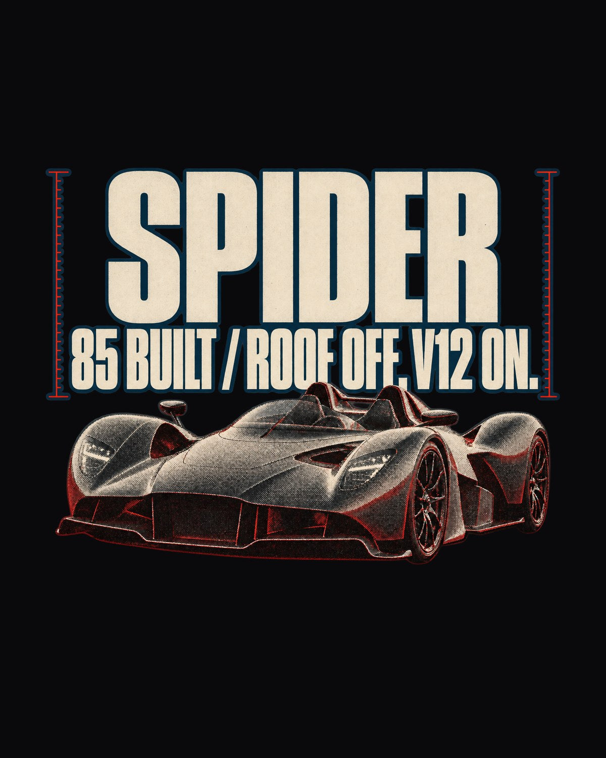Aston Martin Valkyrie Spider Halftone Tee, 85 Built design only