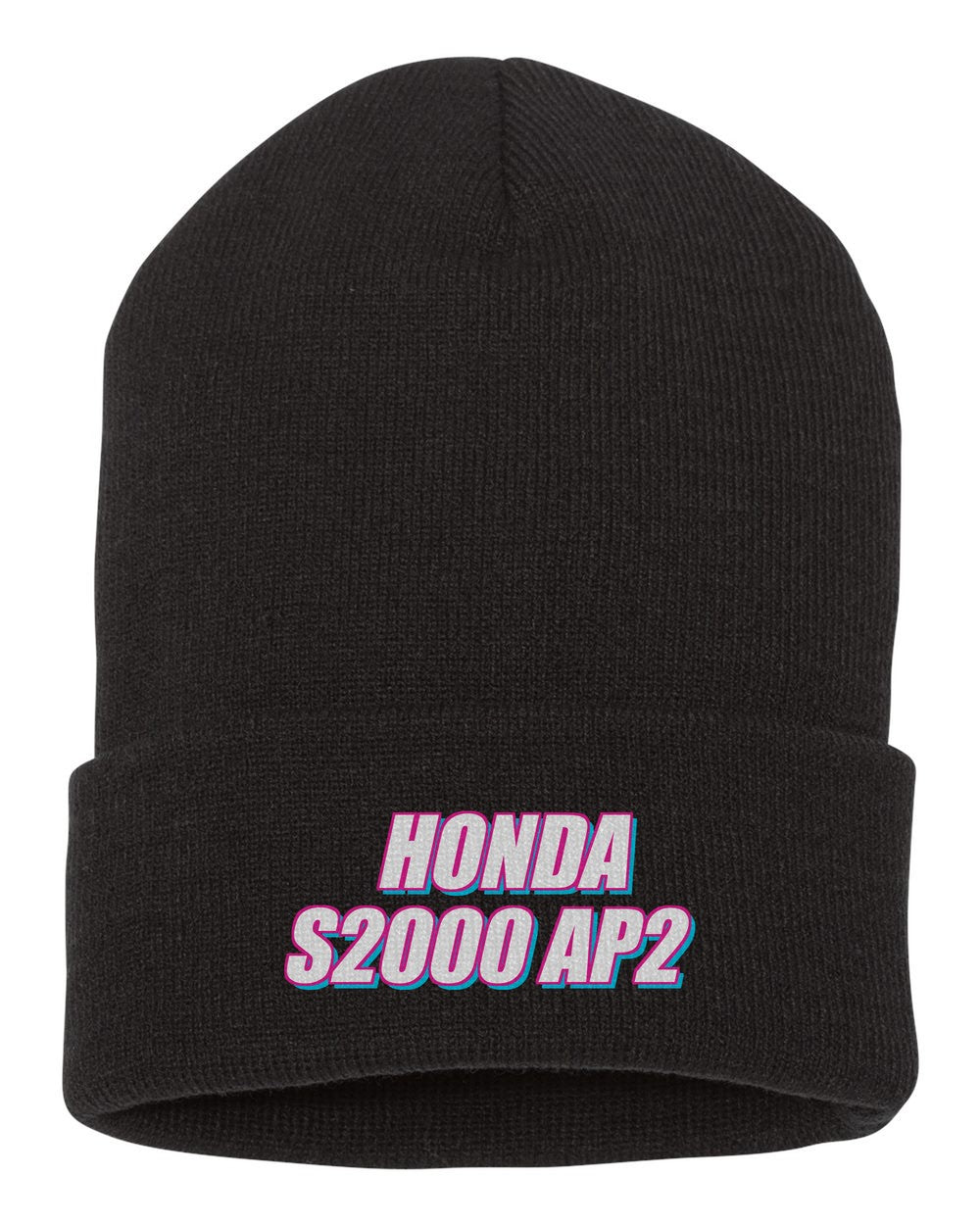 Honda S2000 Ap2 black beanie front view with car name