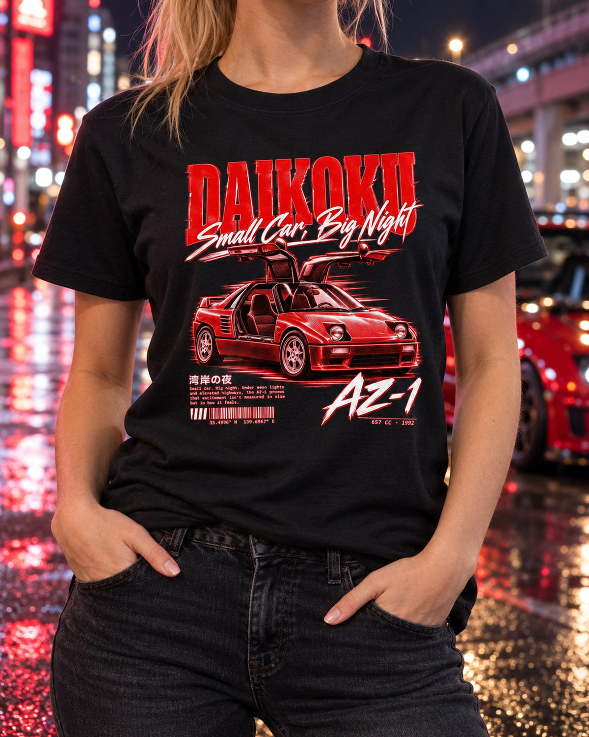 Autozam AZ-1 PG6SA Daikoku Gull-Wing Poster Shirt T-Shirt Black worn hero