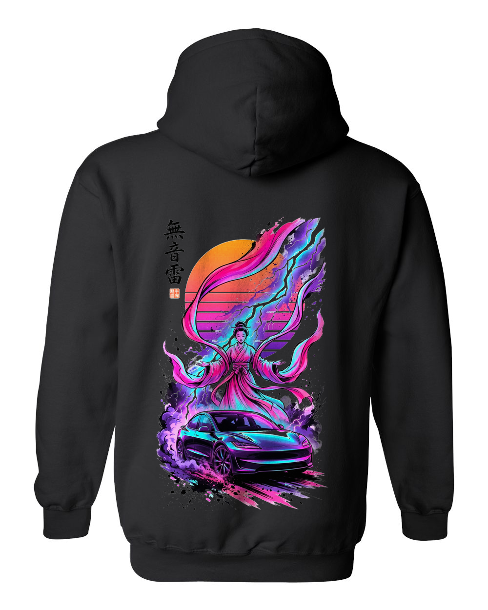 Muon Rai Silent Thunder Hoodie black back full print