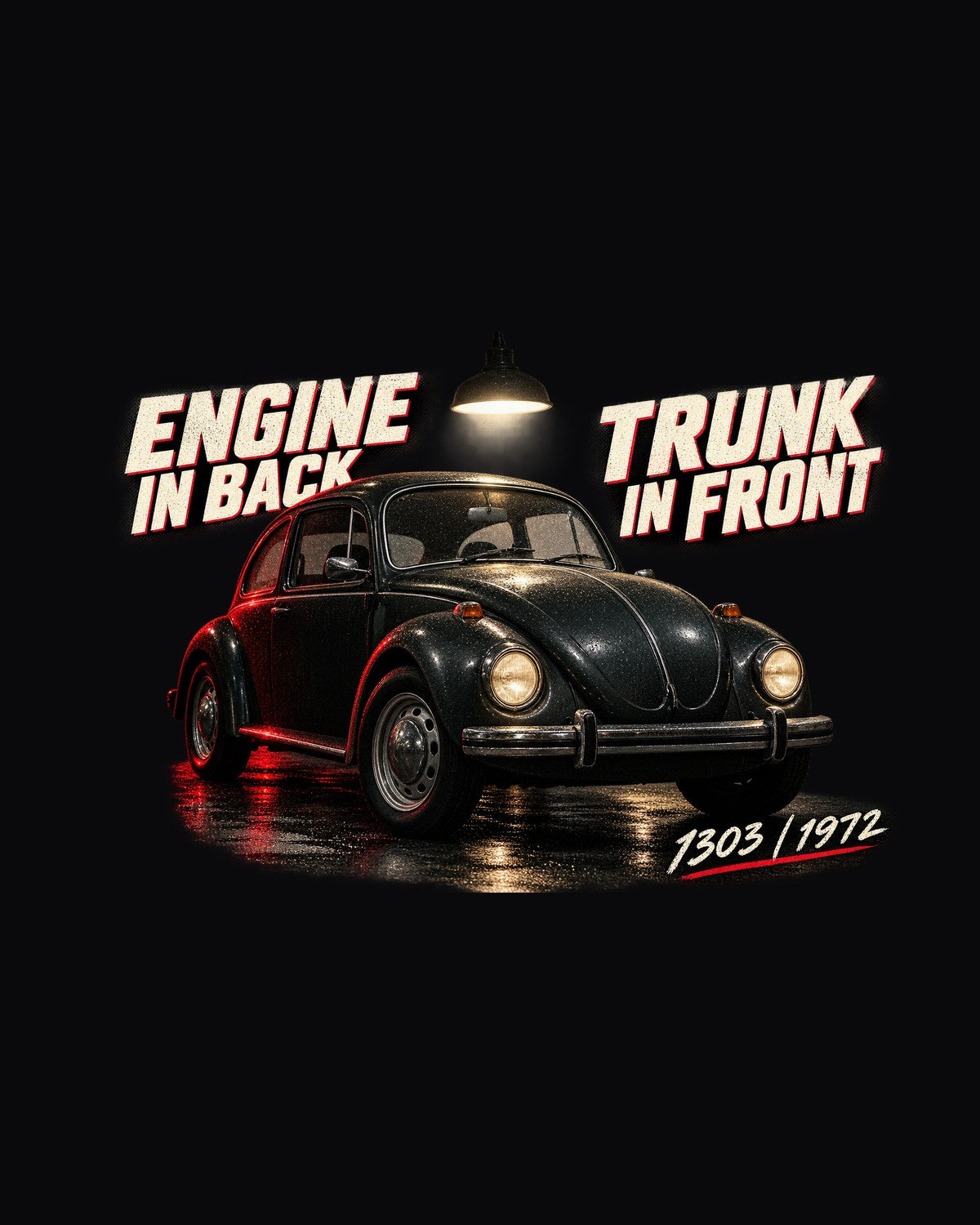 VW Beetle 1303 Engine In Back Garage Night Shirt design only