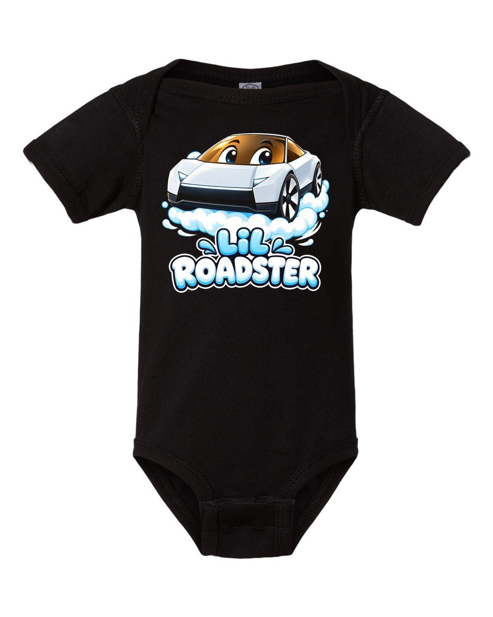 Lil Roadster Baby Onesie Black front