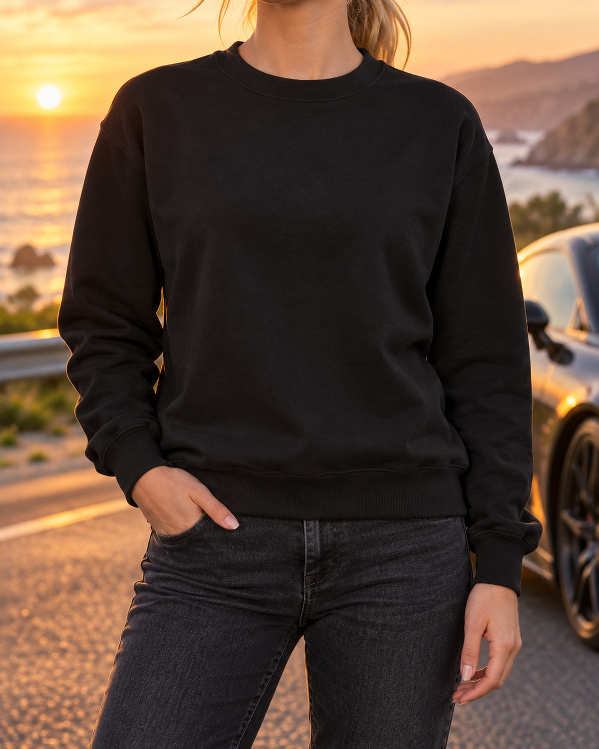 Aston Martin Vantage Anime Girl Shirt, Hoodie & More Crewneck Black worn hero