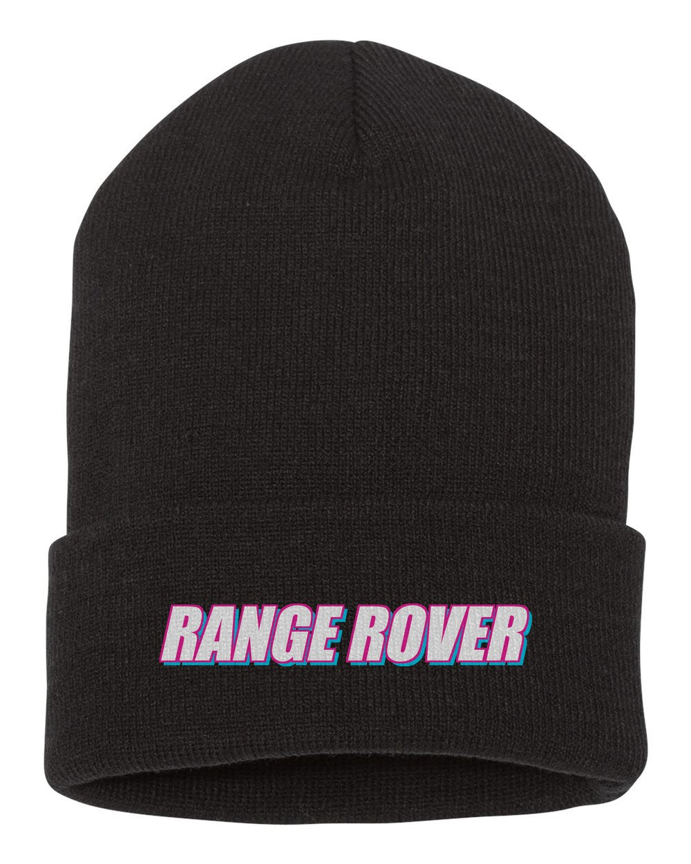 Range Rover black beanie front view with car name