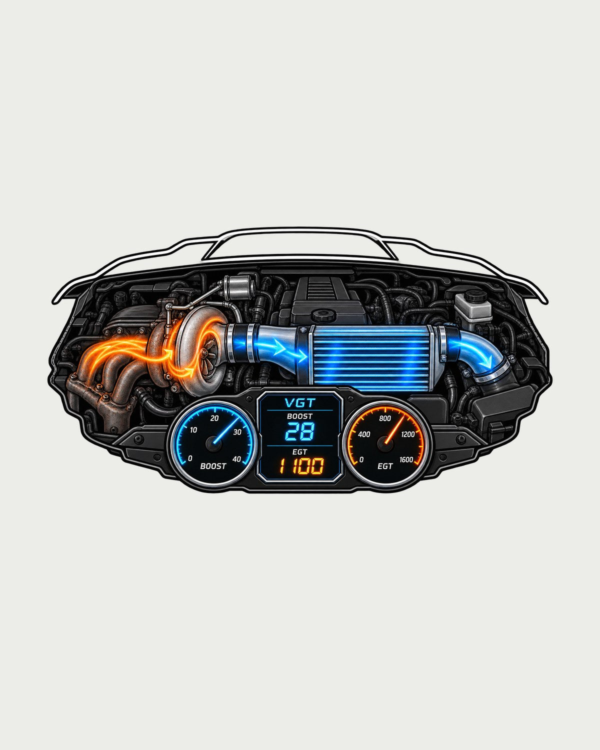 Dodge Ram 3rd Gen 5.9 Compound Turbo Gauge Cluster Shirt design only