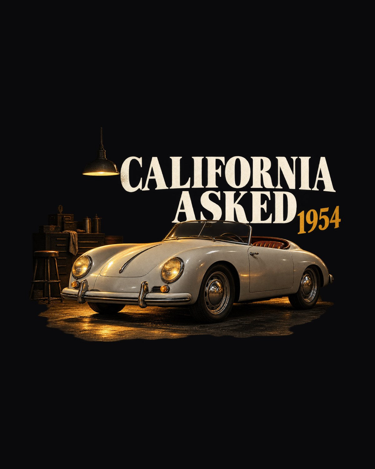 California Asked, Porsche 356 A Speedster 1954 Garage Tee design only