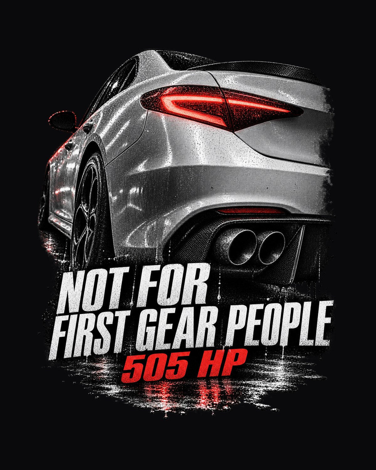 Giulia Quadrifoglio Taillight Macro Tee, Not For First Gear People design only