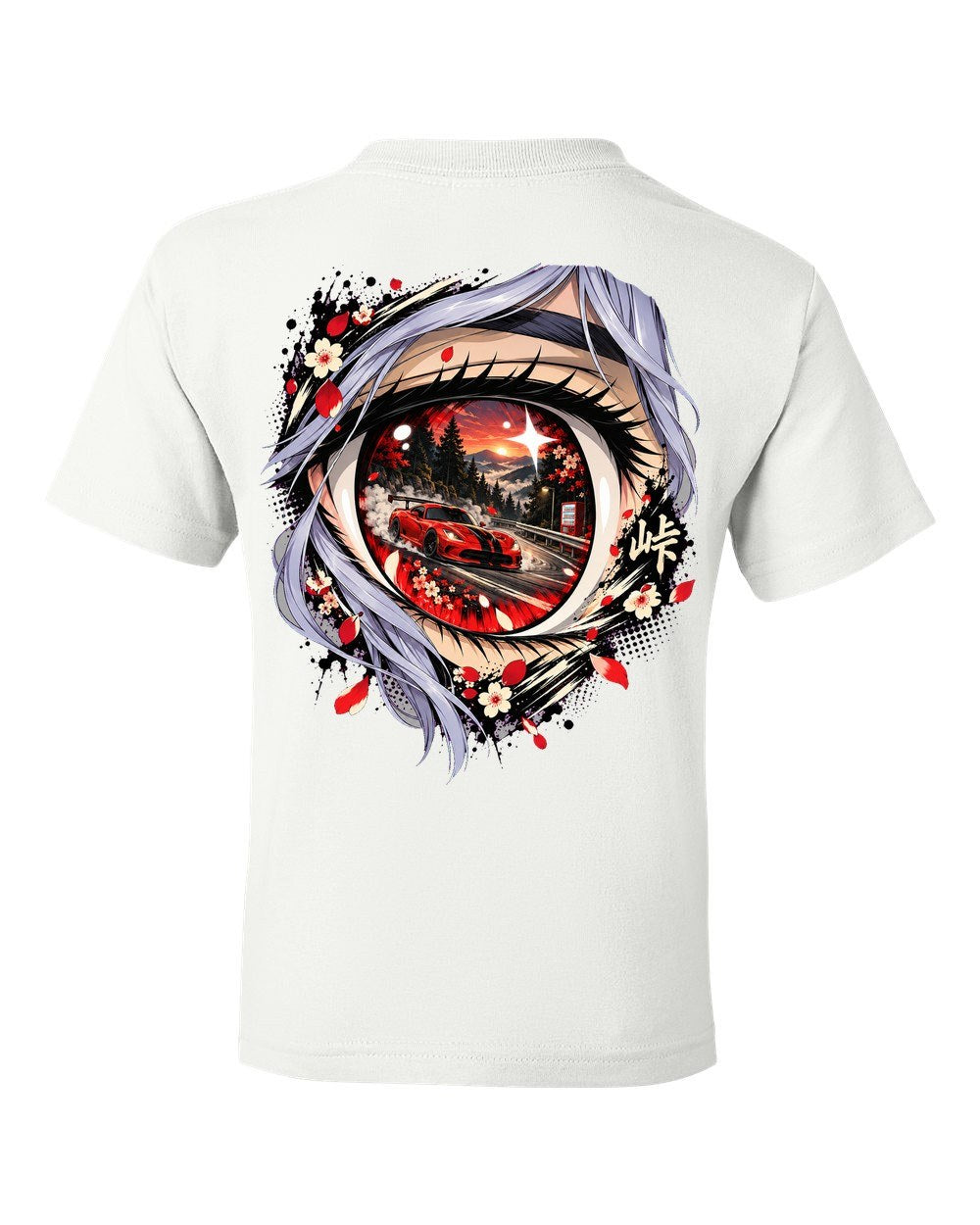 Dodge Viper ACR Anime Girl Kids Tee White back