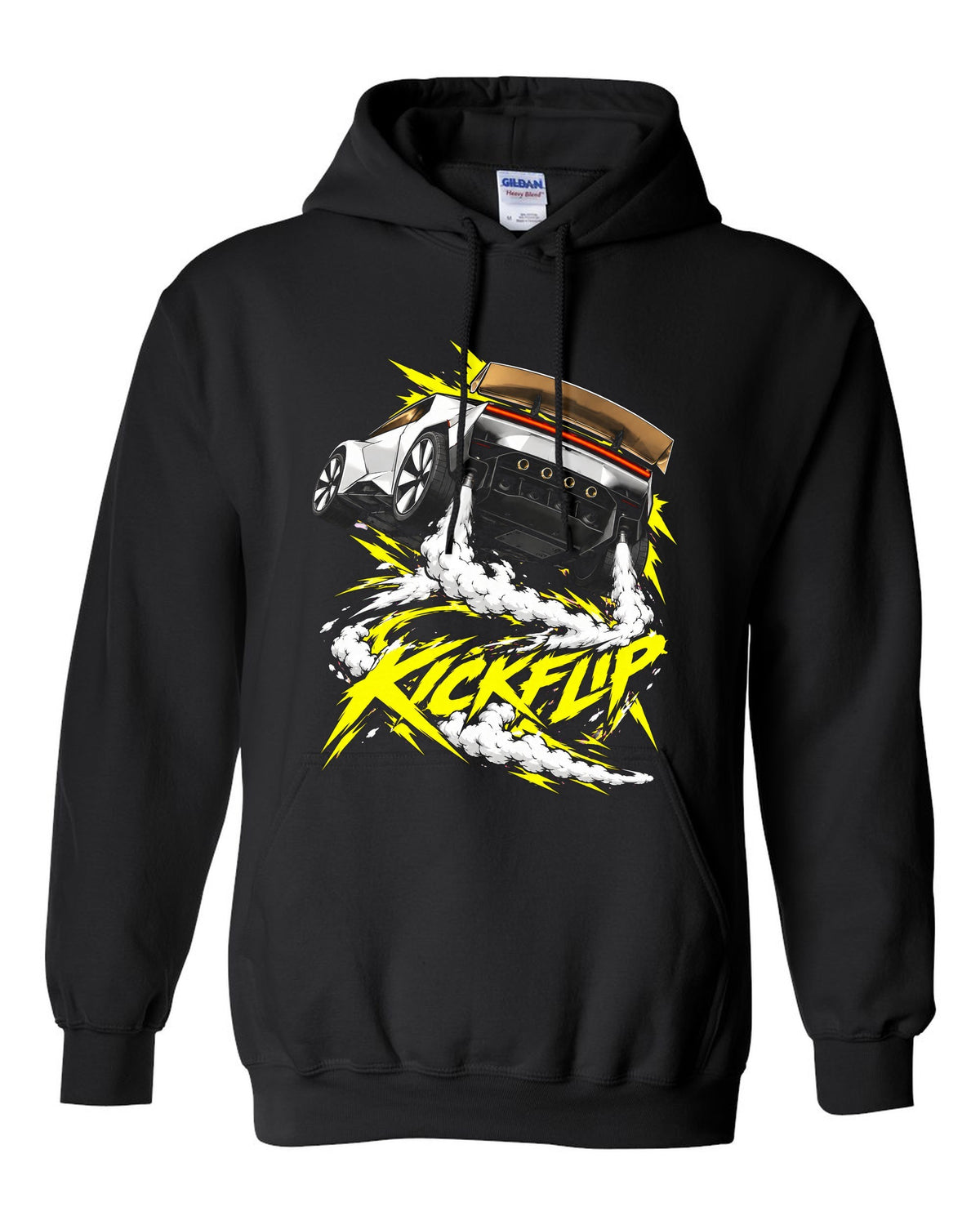 Tesla Roadster Kickflip Pull Over Hoodie Black front