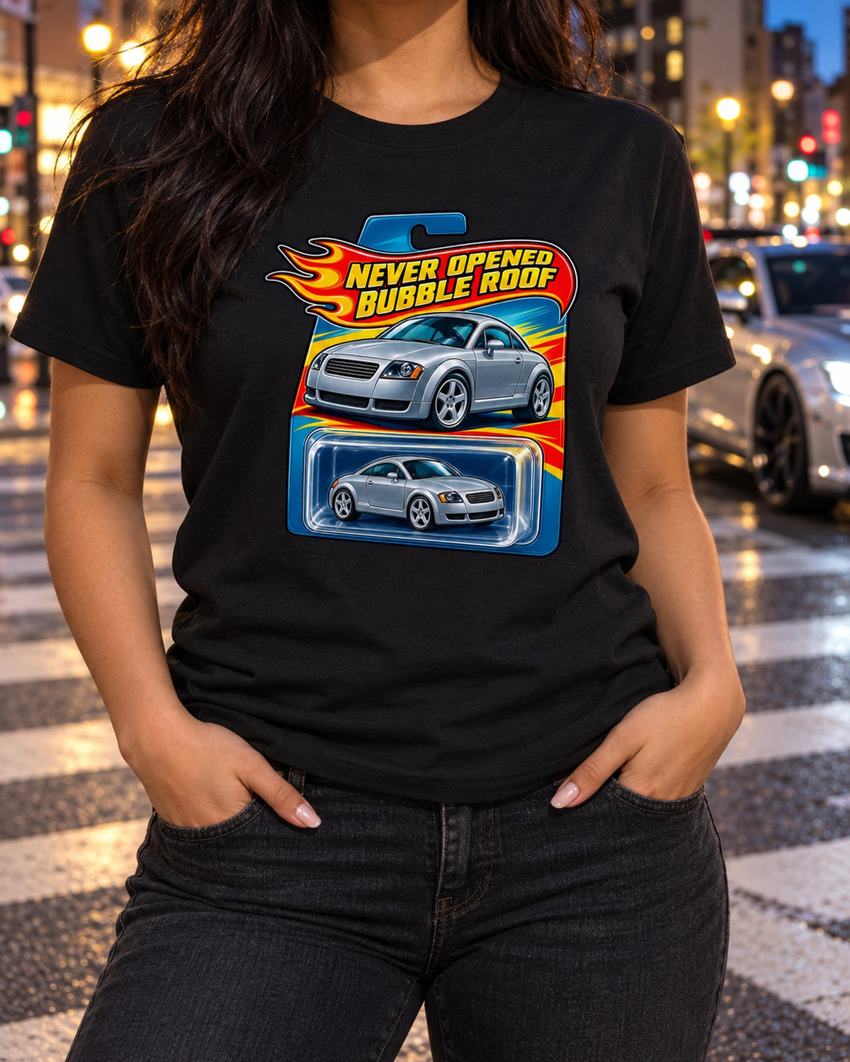 Audi TT 8N Bubble Roof Toy Blister Card Shirt, Never Opened T-Shirt Black worn hero