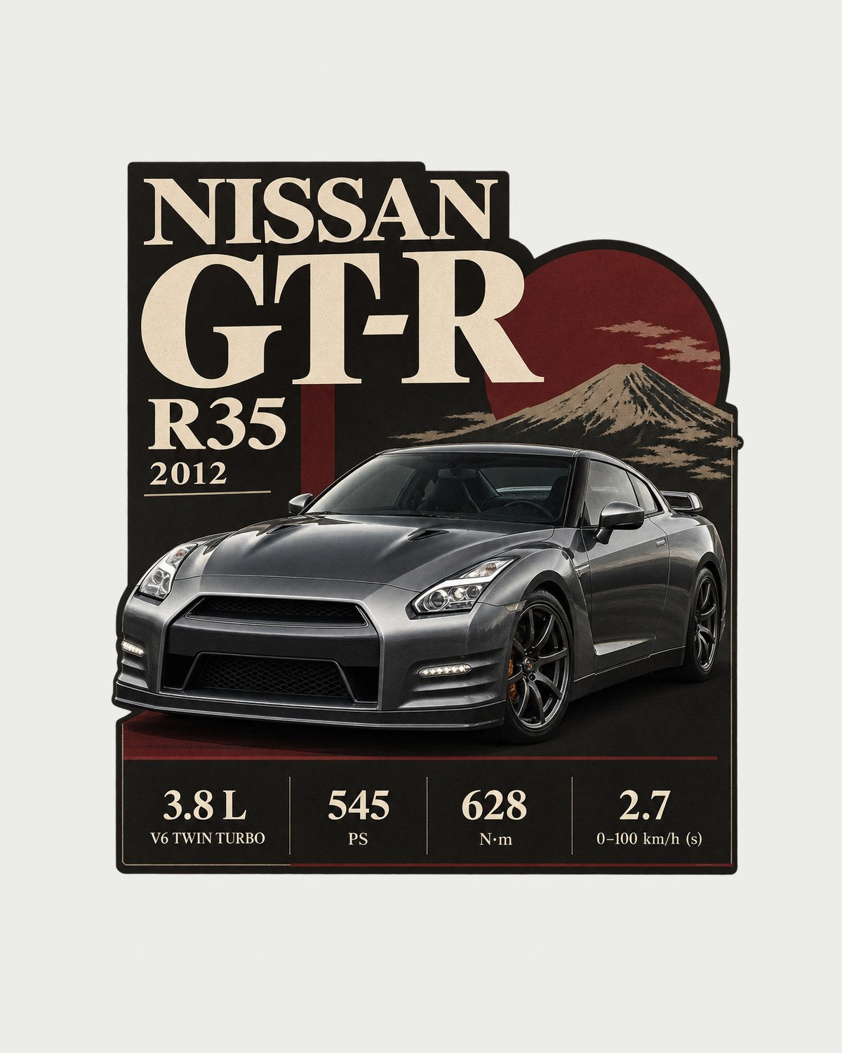 R35 GT-R 2013 Track Edition Dossier Shirt, Recaro Front Seats design only