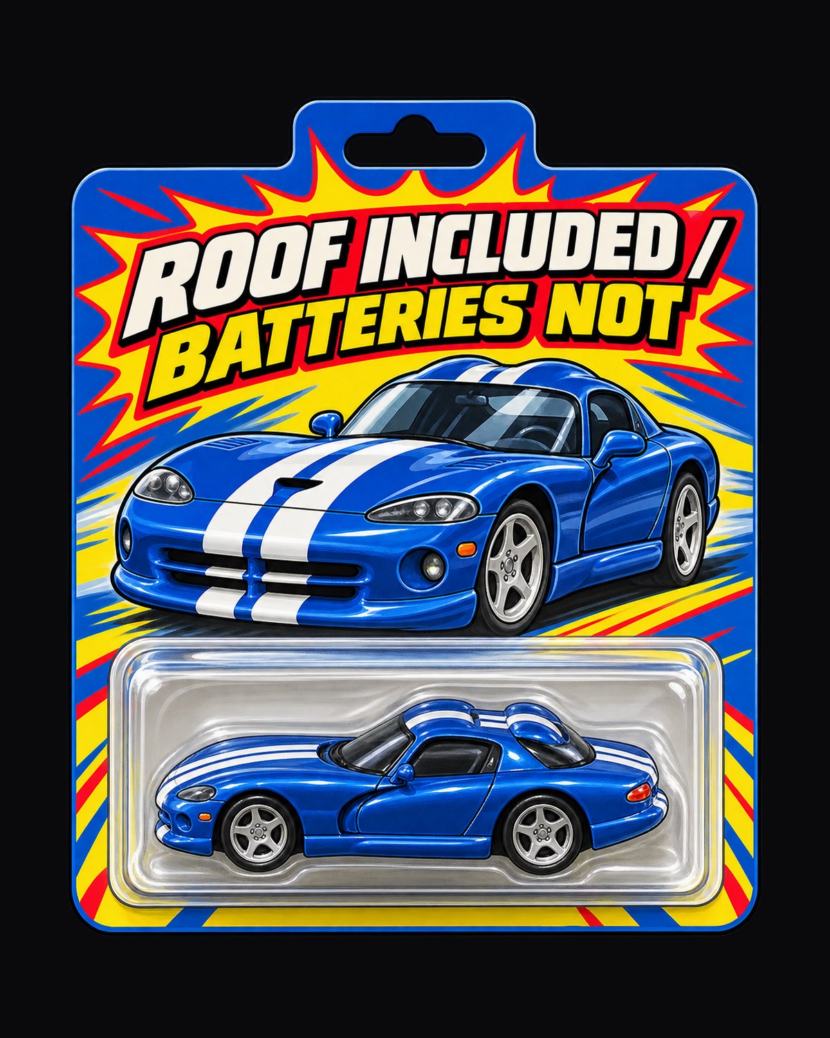 1996 Viper GTS SR II Toy Card Shirt, Roof Included Joke design only