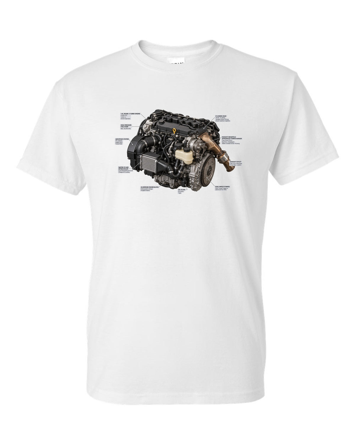 Toyota Land Cruiser 250 J250 US-spec blueprint with wheelbase dimension white t-shirt front view with the design