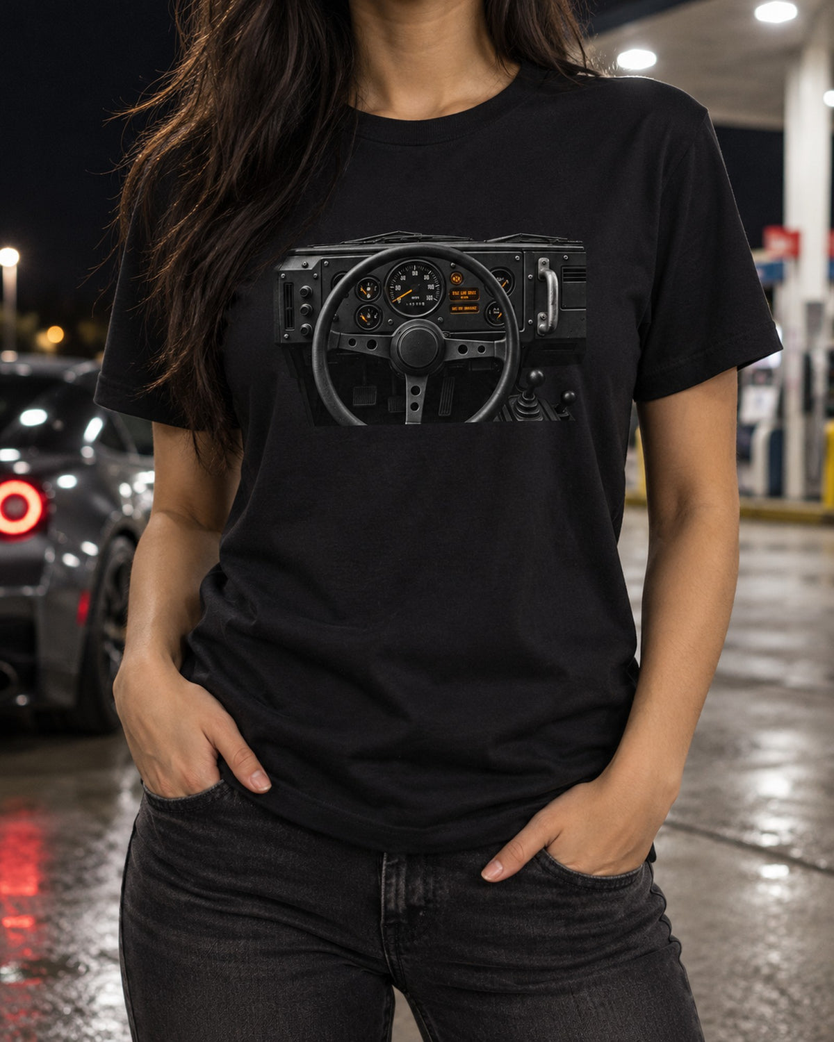 Land Rover Defender 110 1983 Cockpit Gauge Dash Shirt T-Shirt Black worn hero