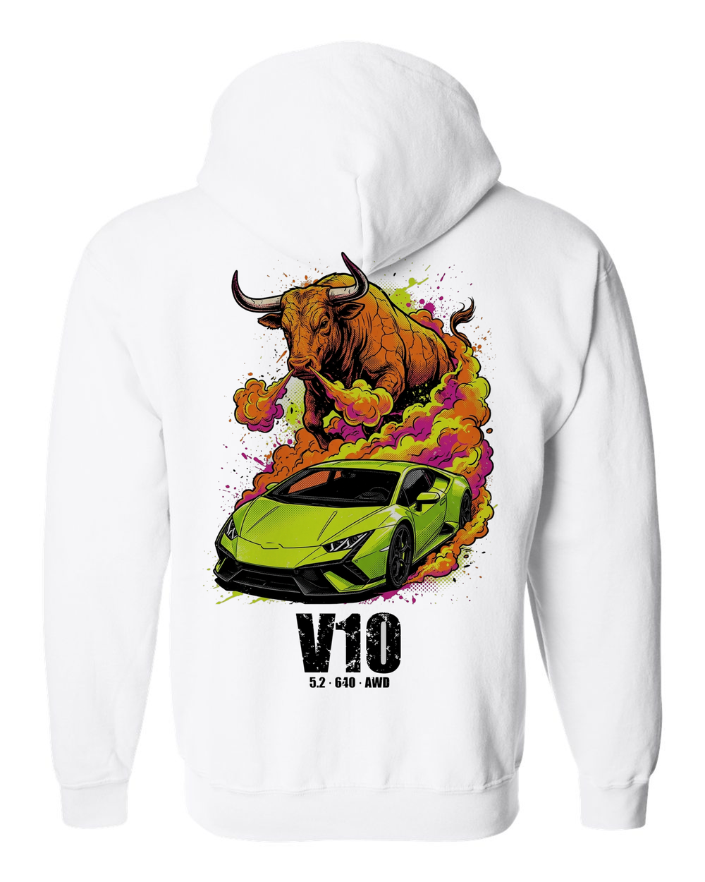 Zip Hoodie White back