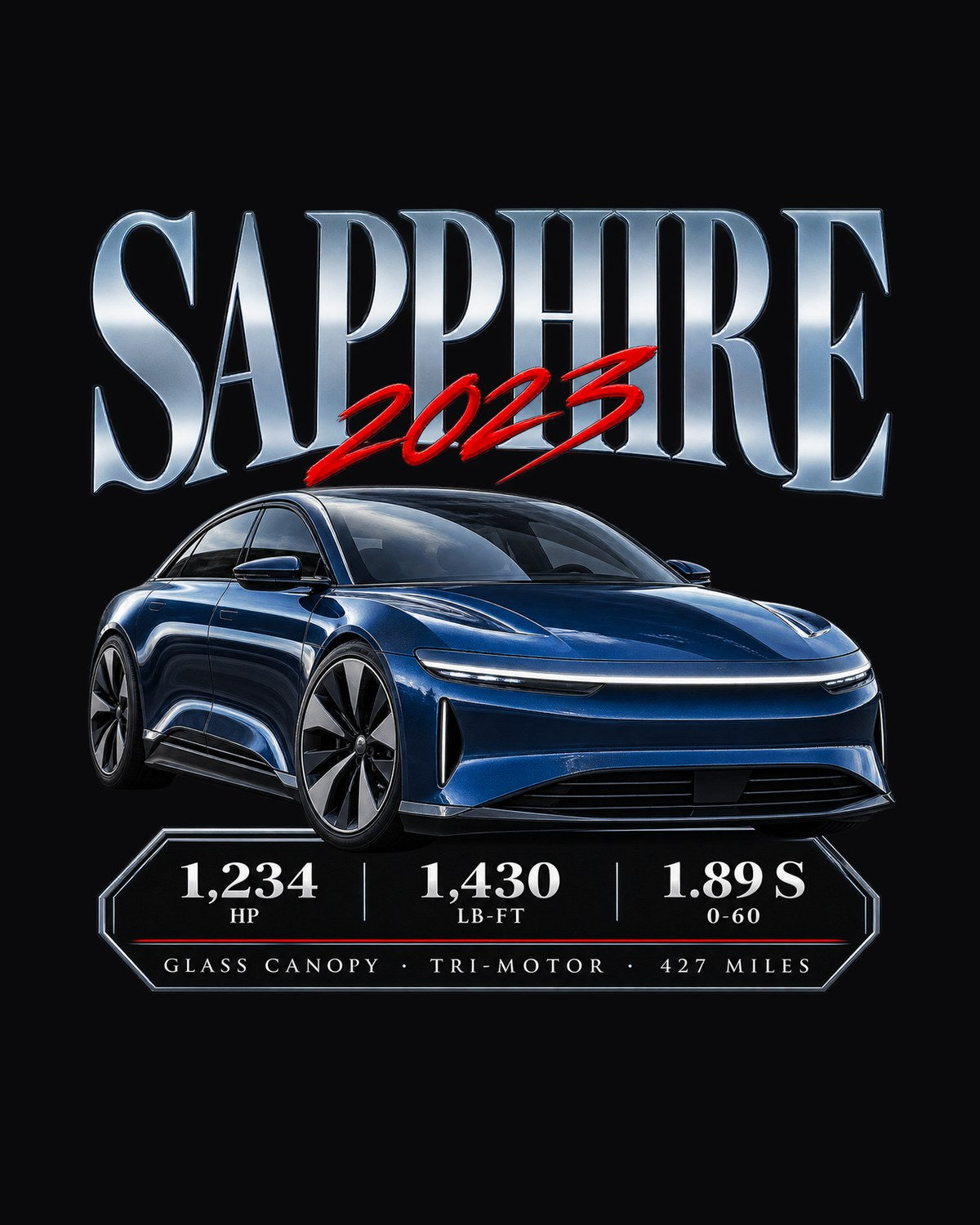 Lucid Air Sapphire 2023 Archive Panel Shirt, Tri-Motor design only