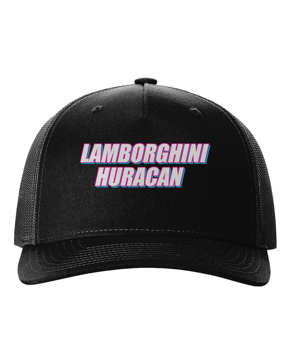 black hat front view with car name