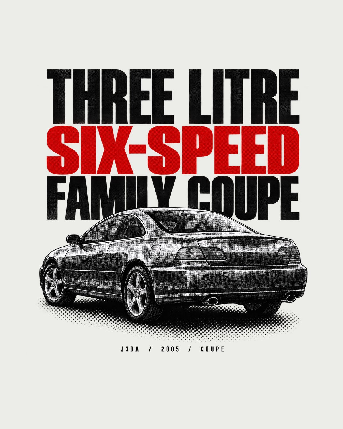 Honda Accord V6 Coupe Last Six Speeds Halftone Shirt design only