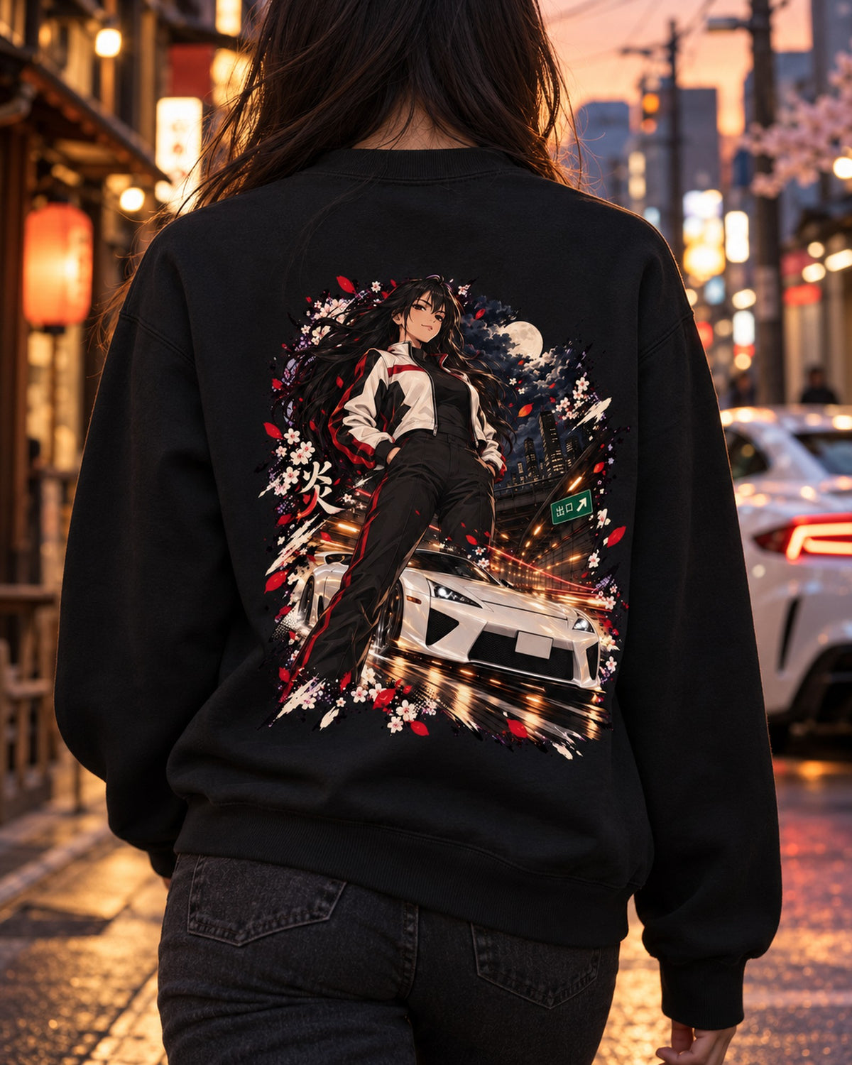 Lexus LFA Anime Girl Shirt, Hoodie & More Crewneck Black worn hero
