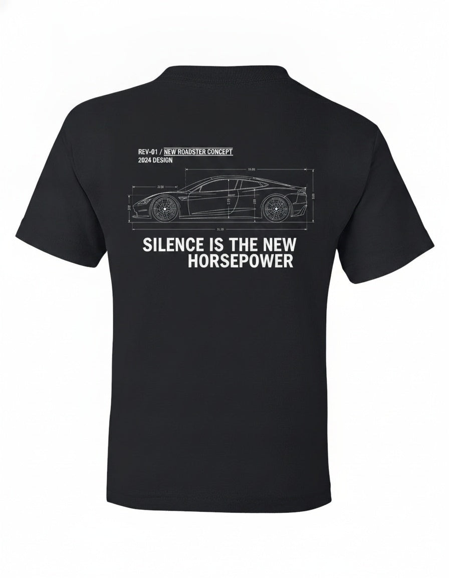 Tesla Roadster Midnight Run Kids T-Shirt