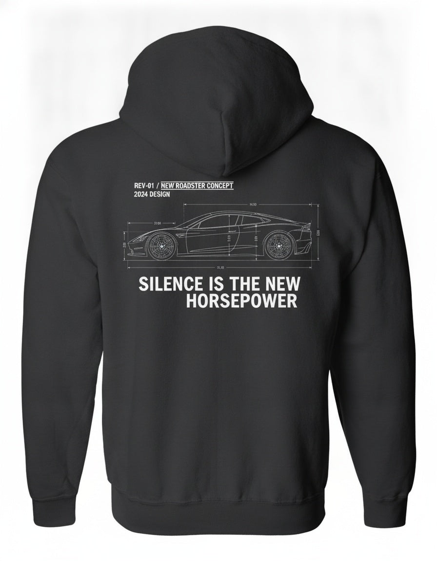 Tesla Roadster Midnight Run Zip Hoodie