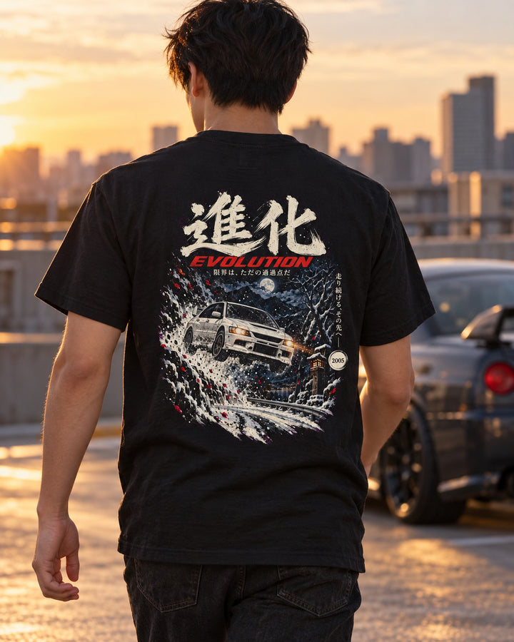 Mitsubishi Lancer Evo IX Evolution Shirt, Hoodie & More T-Shirt Black worn hero