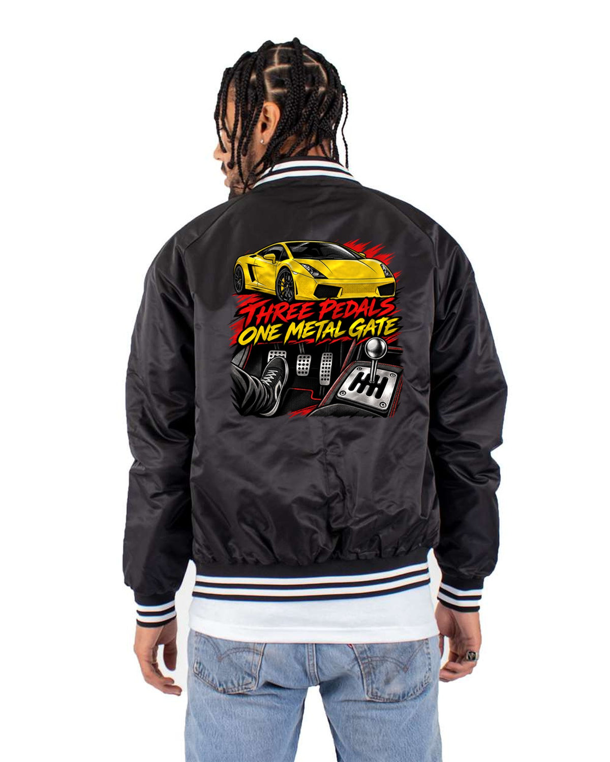 Lamborghini Gallardo Manual Gated Six-Speed Manga Shirt Bomber Jacket Black back