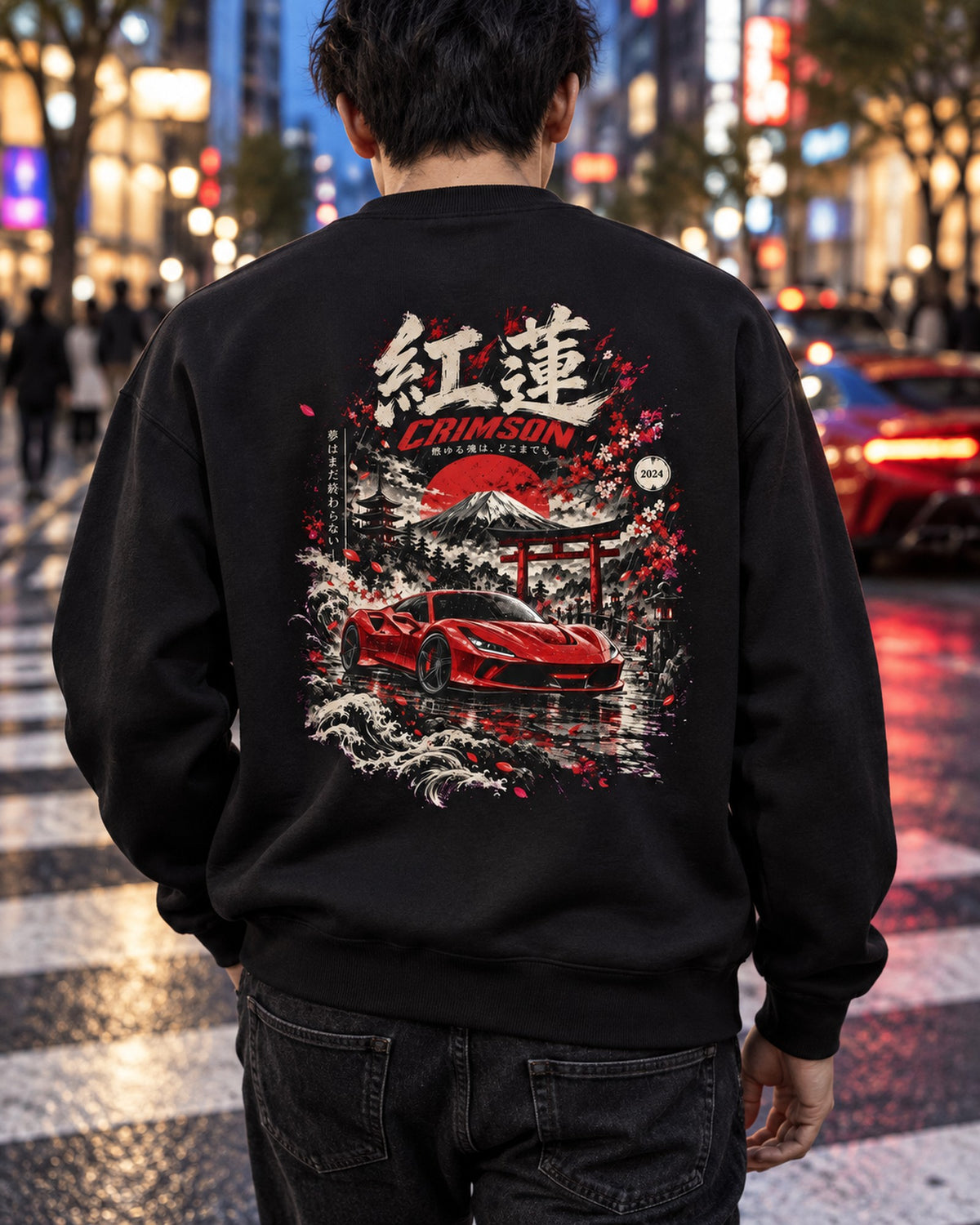 Ferrari F8 Tributo Crimson Shirt, Hoodie & More Crewneck Black worn hero