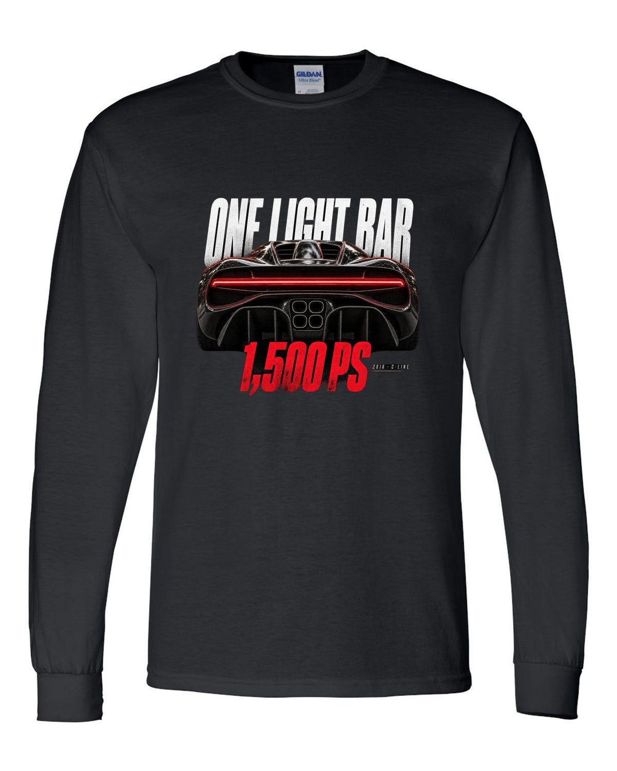 Bugatti Chiron 2016 light bar taillight macro black long sleeve front view with the design