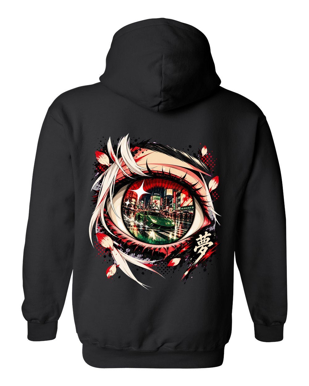 Lamborghini Huracán Anime Girl Pull Over Hoodie Black back