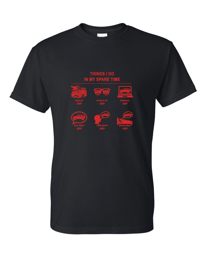 Jeep Things I Do T-Shirt Black front