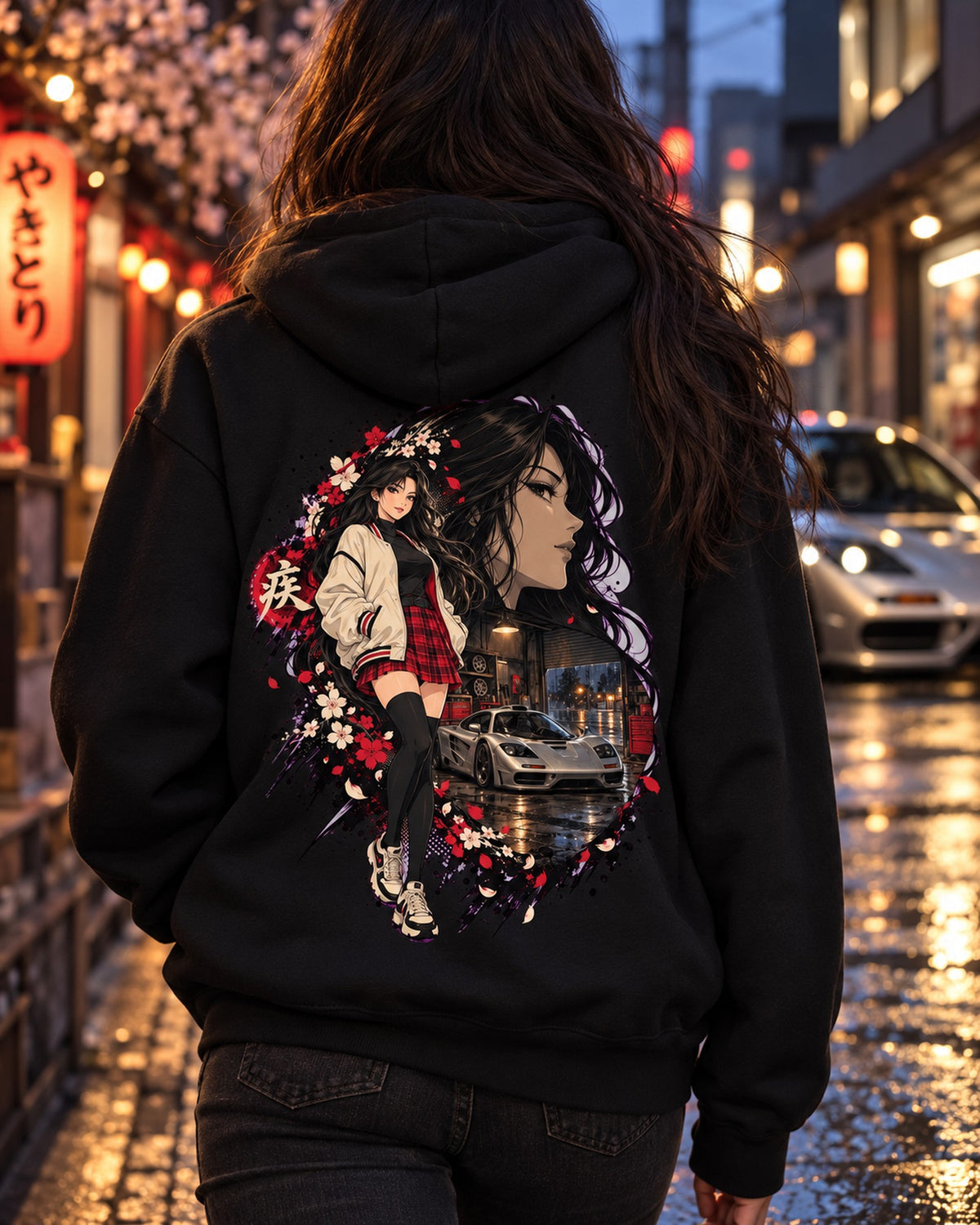 McLaren F1 Anime Girl Shirt, Hoodie & More Pull Over Hoodie Black worn hero