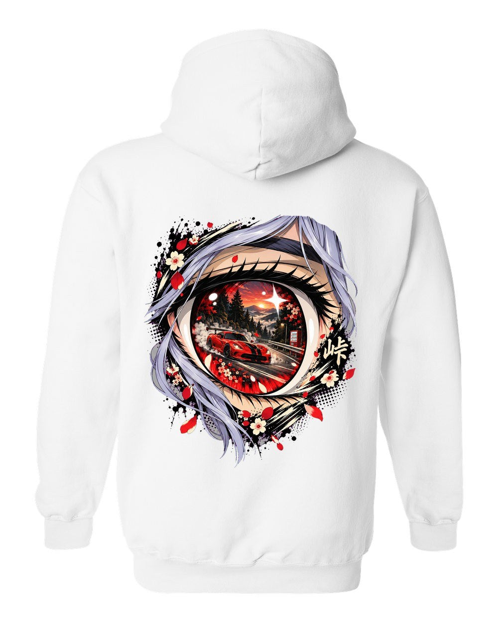 Dodge Viper ACR Anime Girl Pull Over Hoodie White back