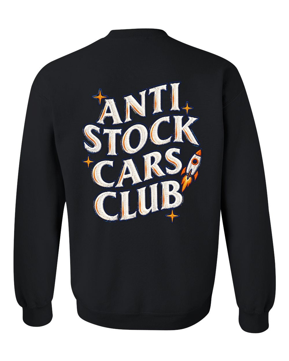 Anti Stock Cars Club Space Mission Patch Crewneck Black back