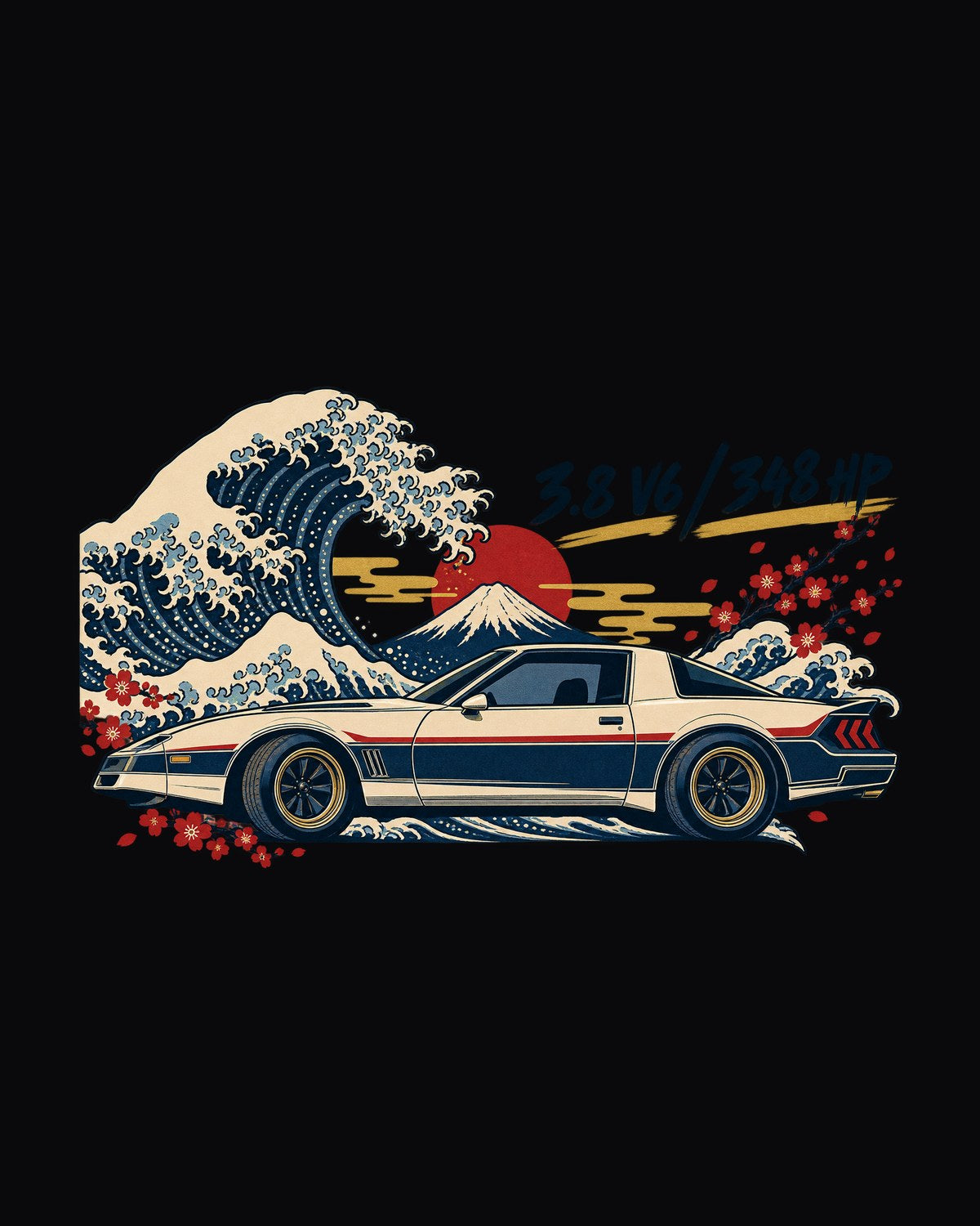 Genesis Coupe BK2 Wave Ukiyo-e Woodblock Shirt, 3.8 V6 348 HP design only