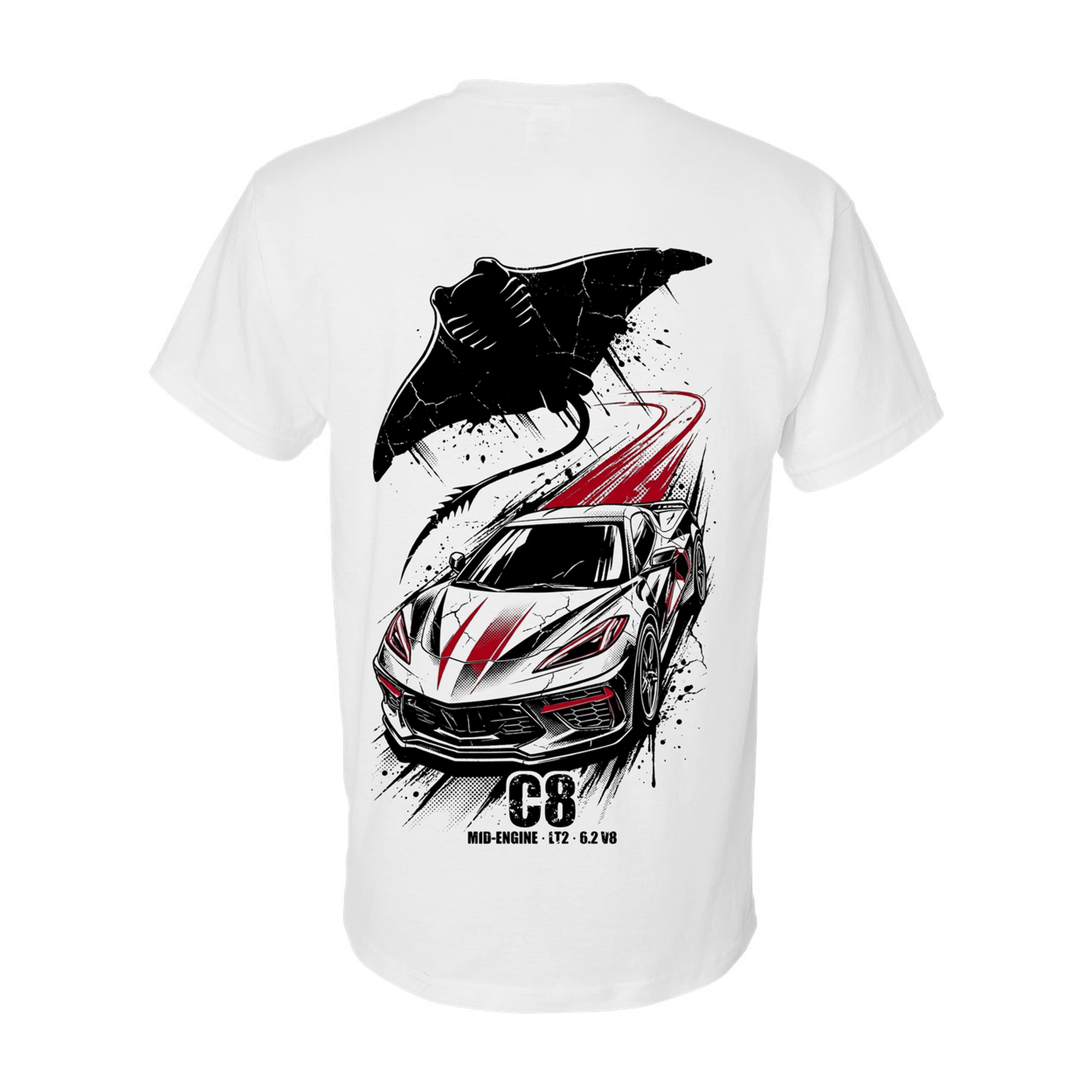 C8 Corvette Manta T-Shirt — White back