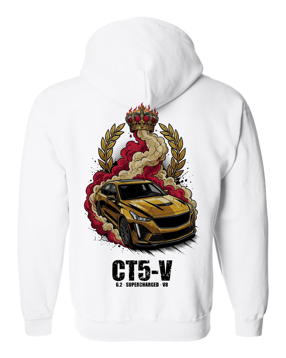 Zip Hoodie White back