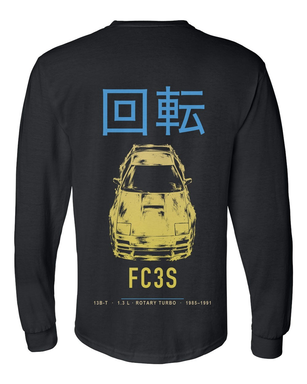 FC3S full-back artwork black long sleeve back view with the design