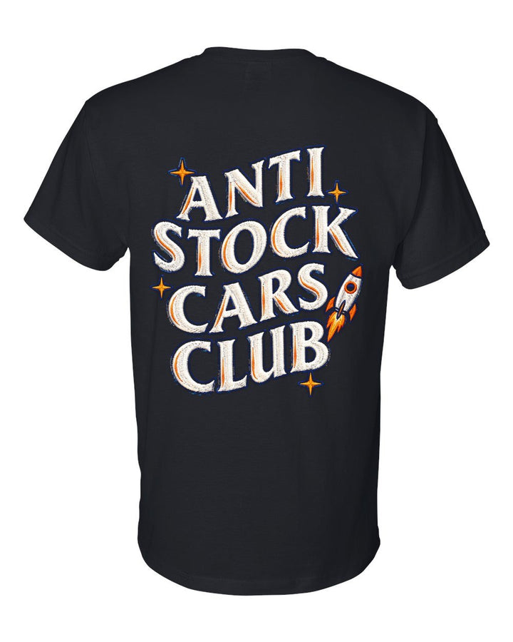Anti Stock Cars Club Space Mission Patch T-Shirt Black back