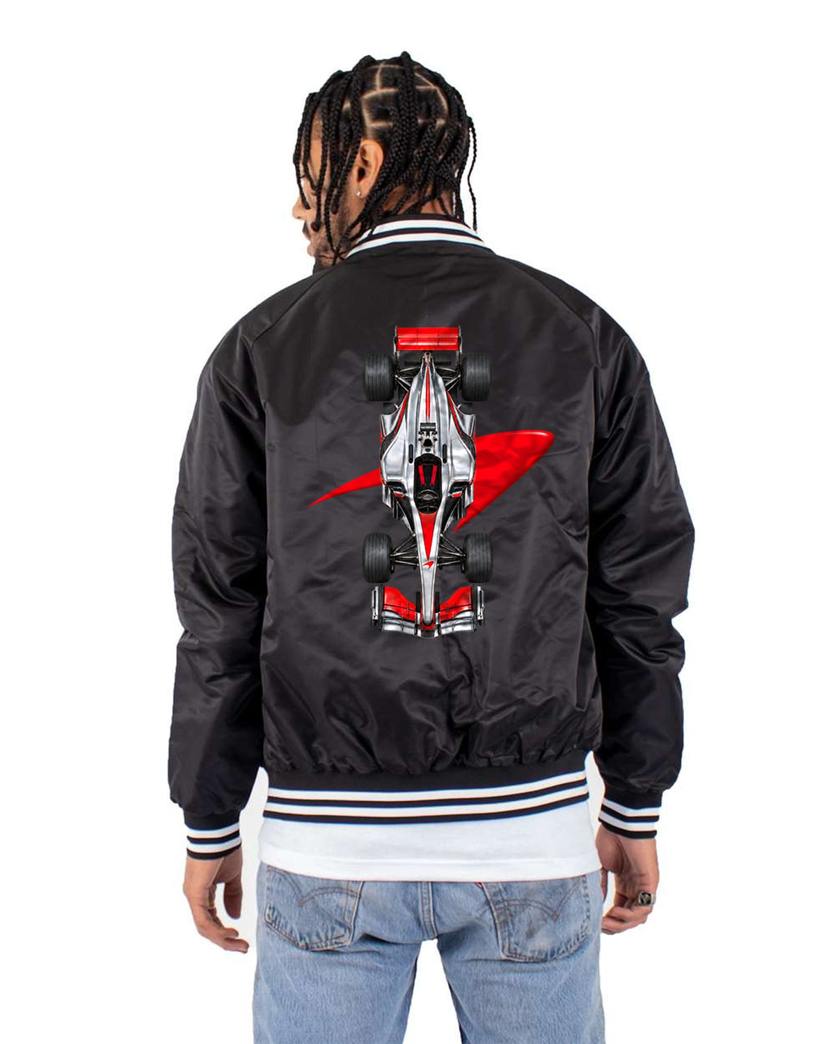 Mclaren MP4 23 2008 Classic F1 Overhead Poster Shirt, Formula 1 Tee Bomber Jacket Black back