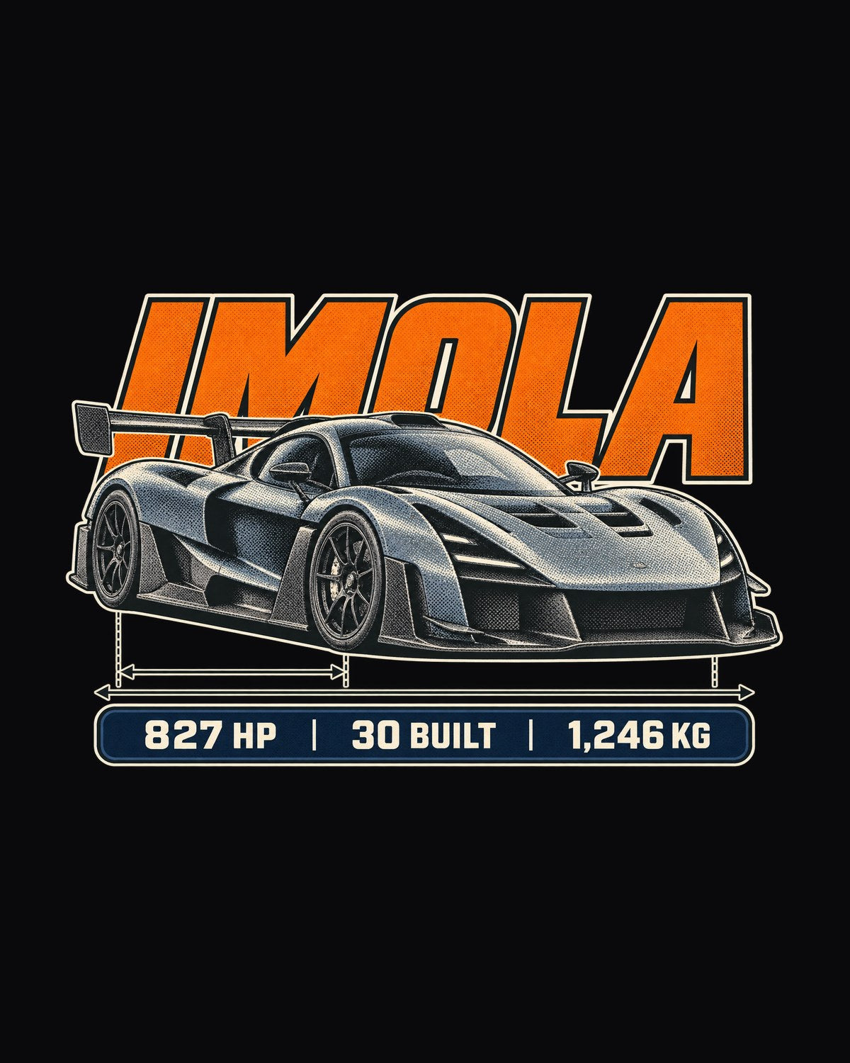 Pagani Huayra Imola Halftone Statement Shirt, Car Tee design only