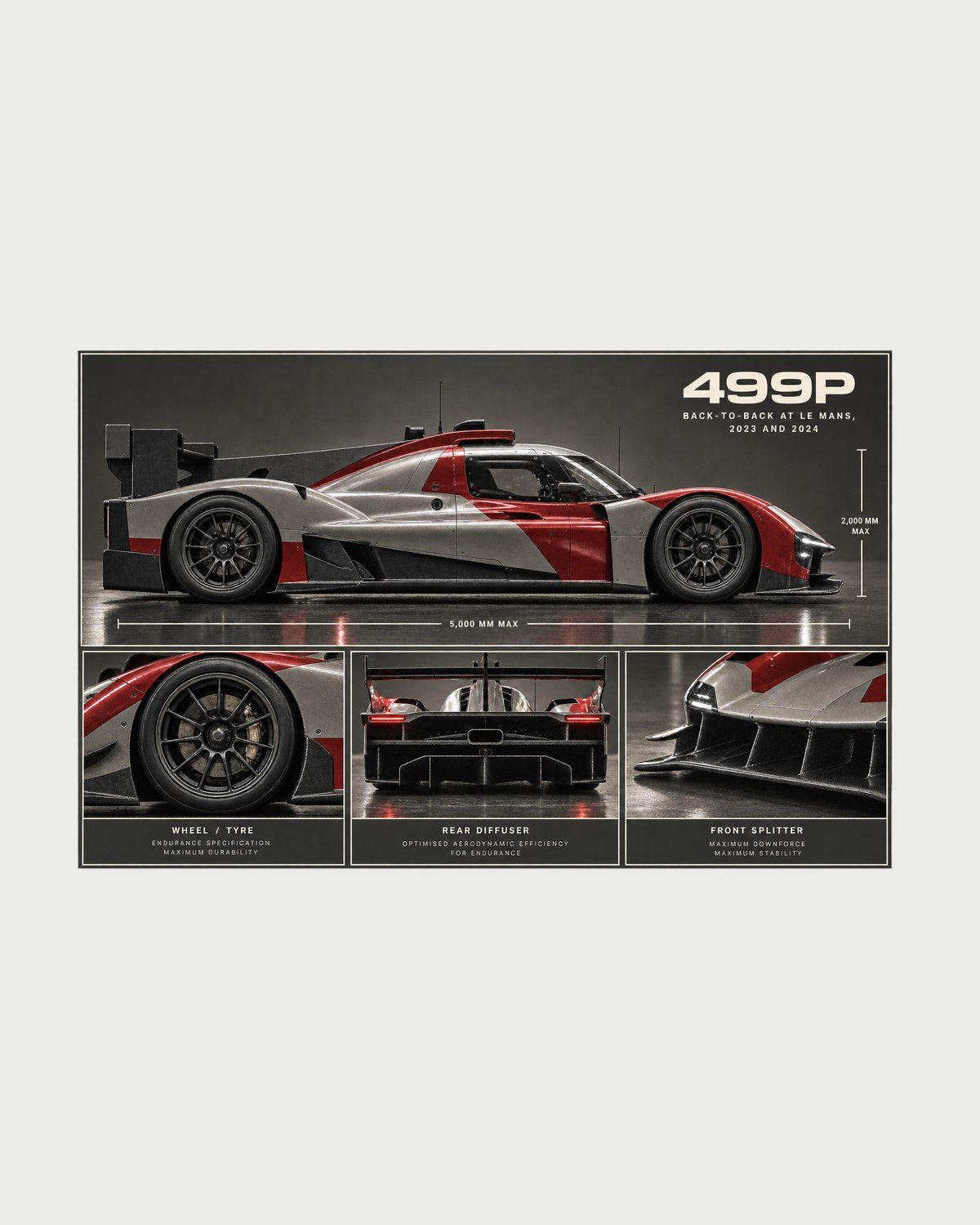 Ferrari 499P Dossier Panels Archive Tee, Back-to-Back Wins design only