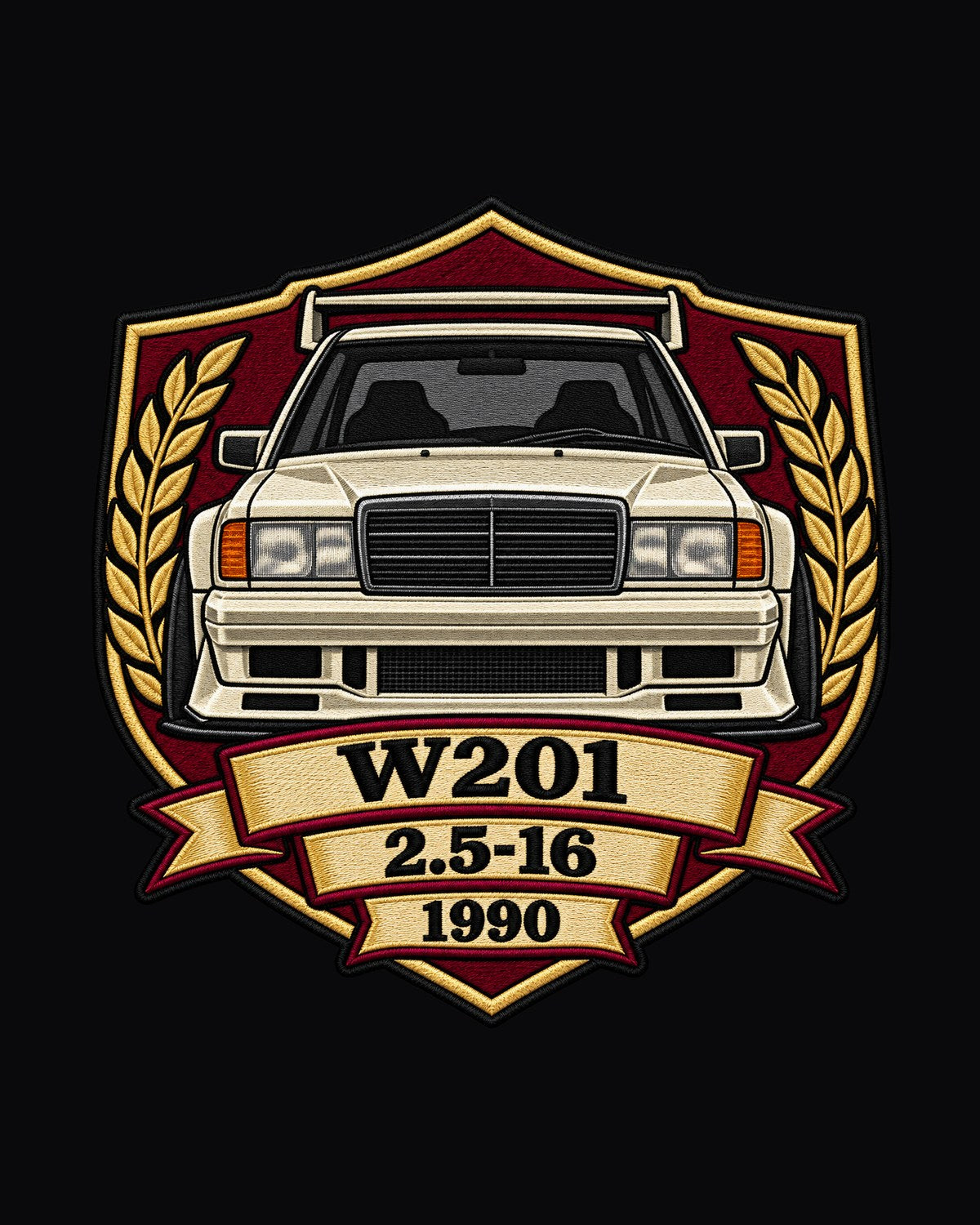 Mercedes 190E Evo II W201 2.5-16 Shield Crest Shirt design only
